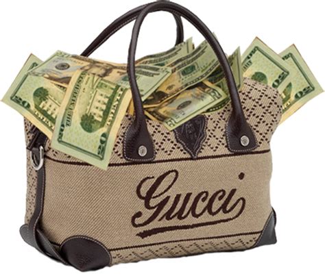 gucci bag full of money.